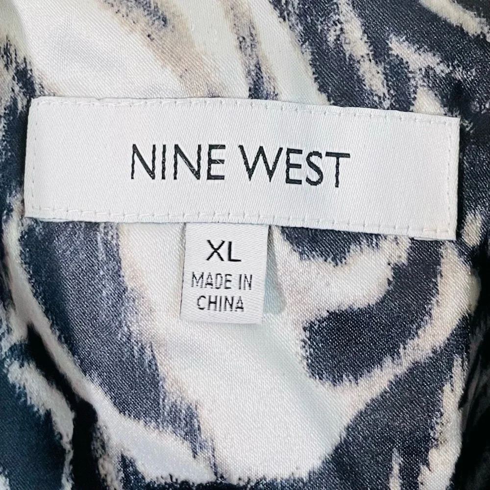 Nine West Wool Blend Long Sleeve Coat Women Size XL Black Pockets